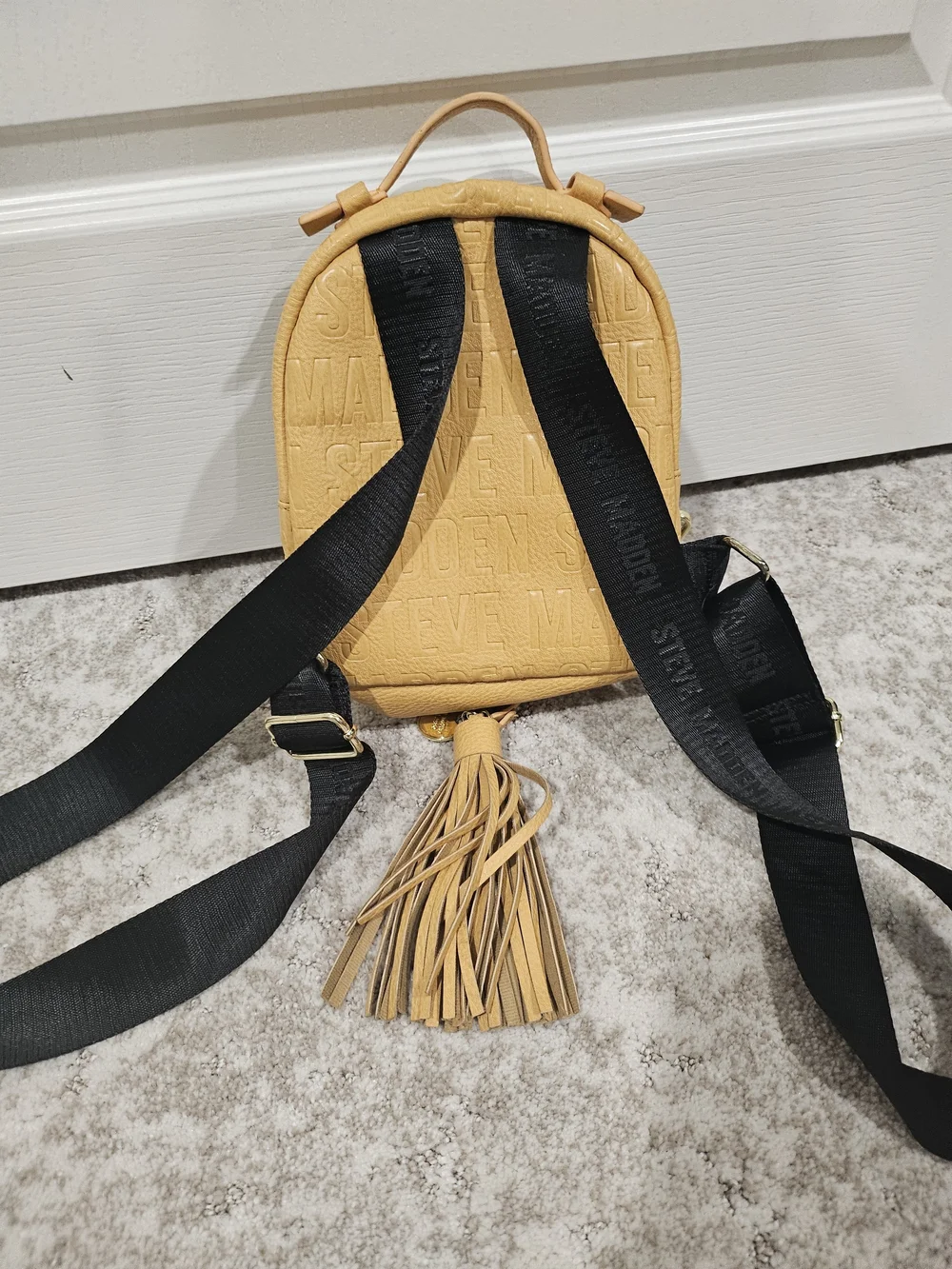 Steve Madden Mustard Mini Backpack with Tassel